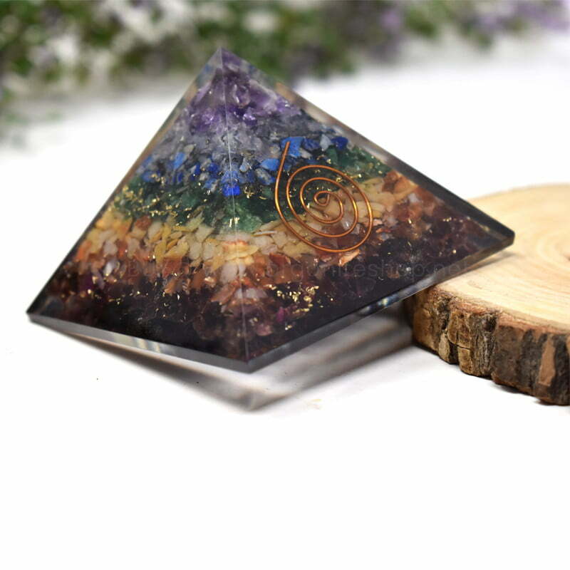 Seven Chakra Orgone Layered Pyramid Crystals Store