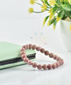Pink-Rhodonite Gemstone Bracelet.