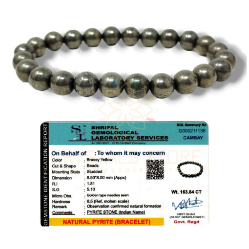 Natural Pyrite Bracelet With Lab Certificate