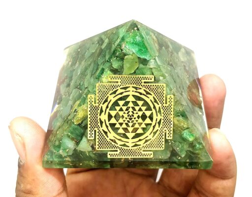Green Mica Yantra Orgone Pyramid