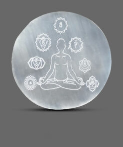 Seven Chakra Engraved Selenite Charging Plate
