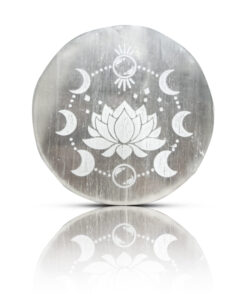 Selenite Lotus Triple Moon Charging Plate