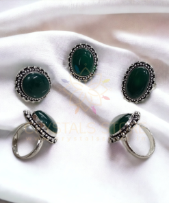 Green Onyx Gemstone Ring
