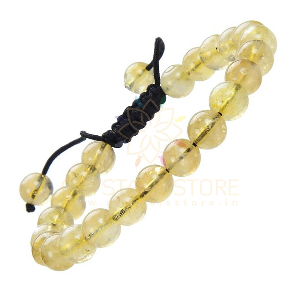 Wealth attracting Natural AAAAA Citrine crystal bracelet – rounded – 10mm –  1pc - Moksa